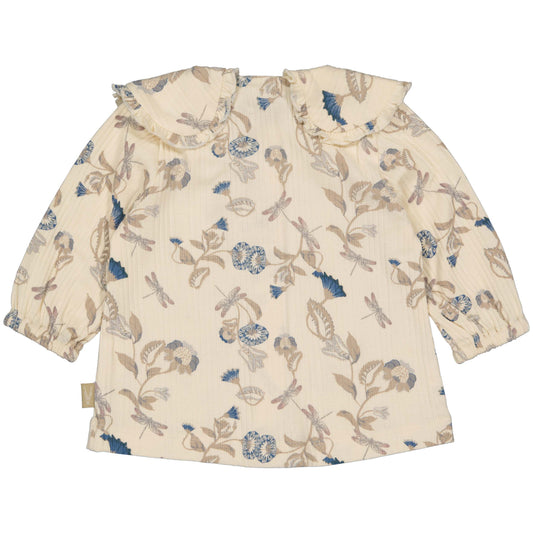 Shirt | blauwe bloemen