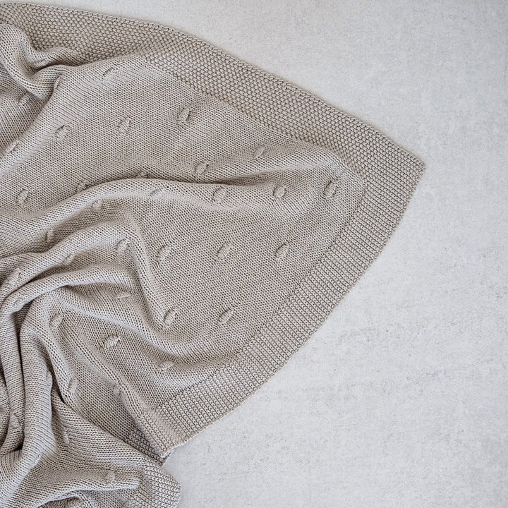 Baby deken gebreid | warm grijs